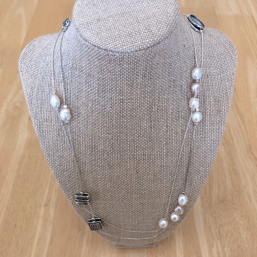 {{SOLD}} EUC 925 Passage to Israel Pearl Necklace - Picture 2 of 12